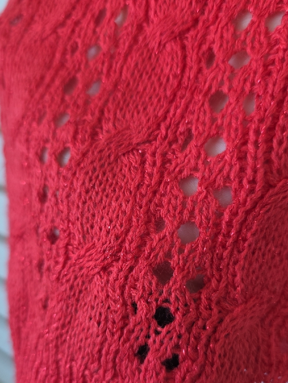 Metallic Red Knit Sweater - Picture 3 of 5